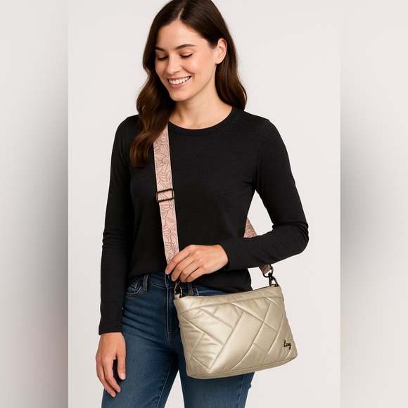 lug Handbags - 🤍Lug Flare 2 Crossbody bag with 2 straps Silver Quilted RFID